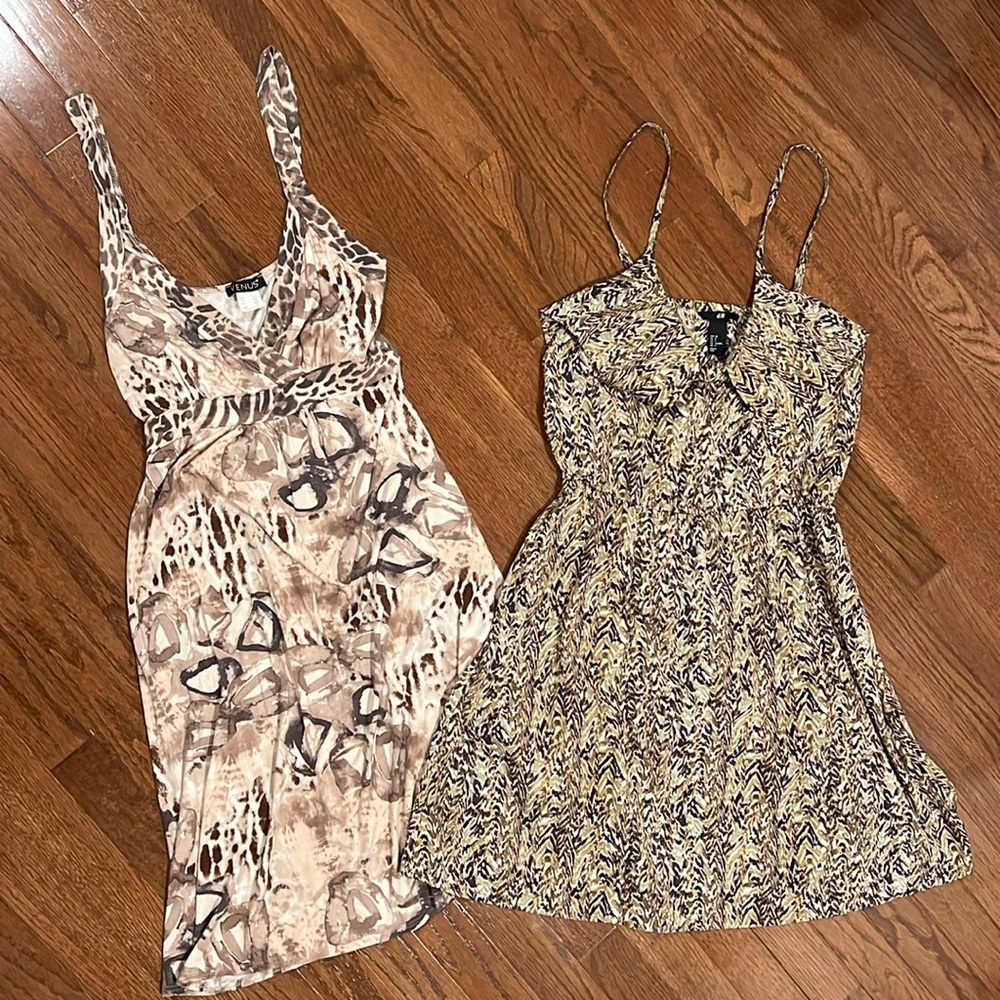 Exotic Print Midi Dresses Size 6